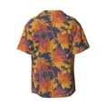 thumbnail image 6 of Lsque Vintage Abstract Maple Leaf Art print Men's Cuban Collar Short Sleeve Shirt Summer Beachwear Casual Button Down Fashionable Vacation Leisure Shirt-X-Large, 6 of 7