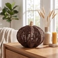 thumbnail image 6 of Hovilon Woven Pumpkin Tabletop Ornament, Hand-Woven Iron Paper Cord Open-Weave Freestanding Decor, Seasonal Accent for Mantel Bookshelf Coffee Table Entryway Halloween Fall Home Decor Gift, 6 of 6