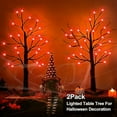 thumbnail image 4 of TETOU 2pcs-24inch Halloween Lighted Birches Tree,Total 24 LED Battery Operated Artificial Black Spooky Tree with Timer Hallowe'en Decoration for Fall Home,Bedroom,Office,Wedding,Indoor Party-Orange, 4 of 6