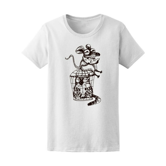 Funny Mouse Eating Cheese Tee Men's -Image by Shutterstock