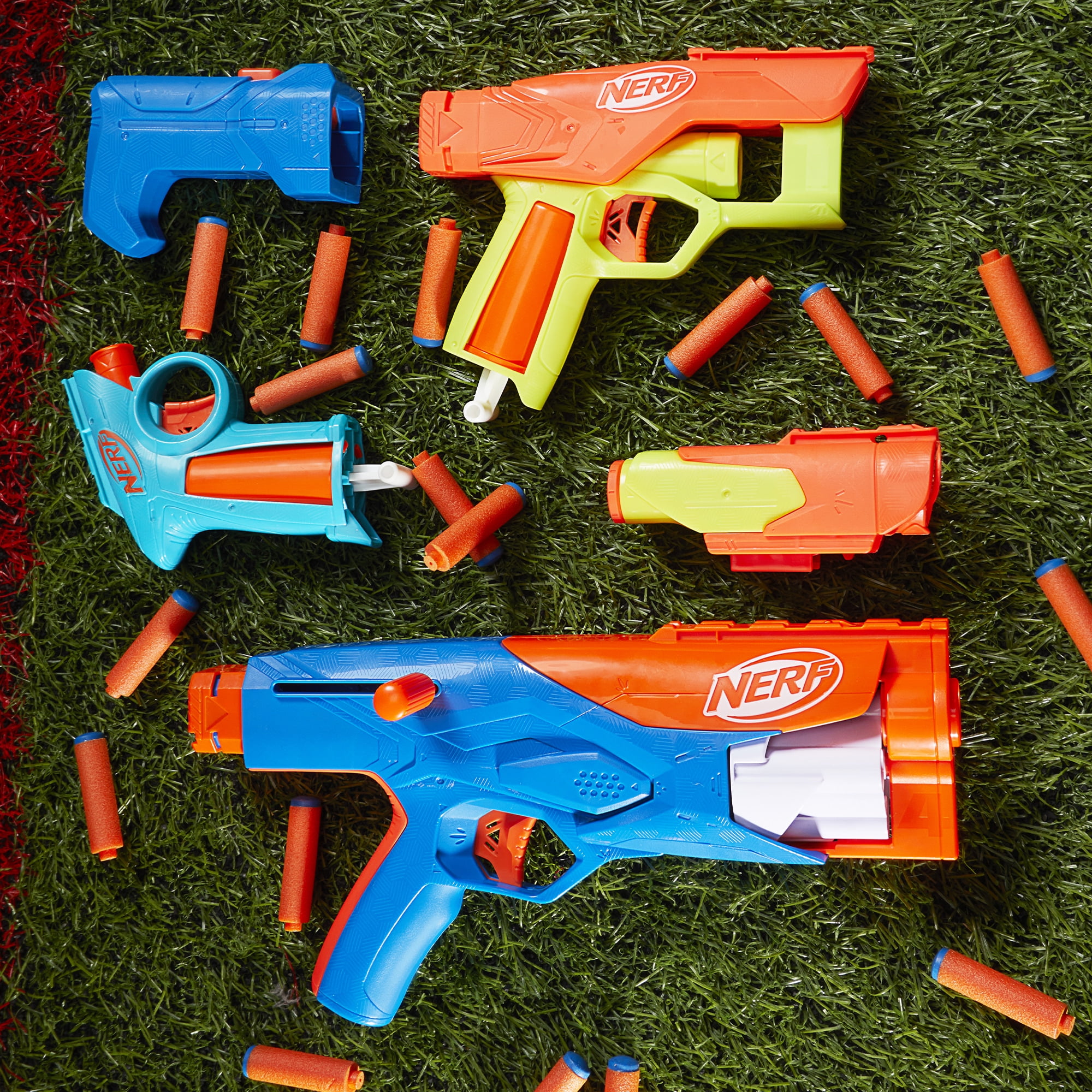Nerf N Series Gear Up Pack, 3x Blasters, 18 Nerf N1 Darts Compatible Only with Nerf N Series