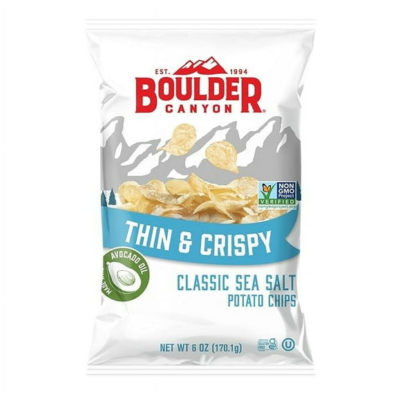 Boulder Canyon Thin & Crispy Classic Sea Salt Potato Chips, 6 OZ