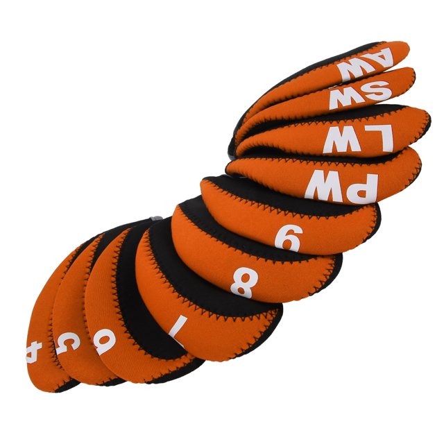 LAFGUR Club Headcove Set, Club Head Covers,10Pcs/set Leather Club Iron Head Covers Putter Club Head Protect Case Set