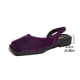 thumbnail image 7 of Rokment Metallic Glitter Closed Toe Mules Slingback Dressy Sandals for Women Stylish Casual Square-Toe Chunky Low Heels Slip on Walking Loafers Summer Fall Flat Dress Shoes Purple Size 7.5, 7 of 7