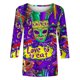 thumbnail image 5 of Xuyuer Carnival Style Print T-Shirt - Women's Fashion Loose Round Neck 3/4 Sleeve Top for Daily Wear, Festival Themed Outfits, Playful Seasonal Style & Streetwear Statement Piece, 5 of 5