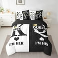 thumbnail image 2 of Valentine'S Day 7 Piece Comforter Set King,King And Queen Crown Bedding Set For Couple Lovers,Her His Romantic Bed In A Bag Gifts,Mr Mrs Sheet Set With Comforter Black White, 2 of 5