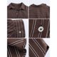 thumbnail image 4 of Camisa Holgada Informal de Estilo Coreano para Mujer, Ideal para Ir A la Oficina, el Fin de Semana o A Casa, Color Marrón Rayas S, 4 of 5