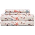 thumbnail image 1 of Elite Home Microfiber Coastal Bed Sheet Set, King, Oceanside Sand, 1 of 5