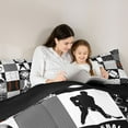 thumbnail image 5 of Homewish Kids Teens Football Baseball Print Bedding Comforter Set 2pcs,Sport Theme Twin Comforter Sets Microfiber,Ball Gamer Breathable Bedding Set,Microfiber Bedroom Decor,Reversible, 5 of 8