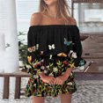 thumbnail image 1 of Jusqu'à 65 % de Réduction! Robes d'Été Mode pour Femmes 2024 Grande Taille Col Rond Ligne A Imprimé Décontracté Manches Courtes Robe à Volants, 1 of 5