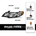 thumbnail image 2 of For 2010 2011 2012 2013 Kia Forte Halogen Black Amber Headlight Assembly Pair, 2 of 5