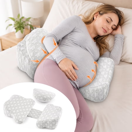MOONORAH Pregnancy Wedge Pillow - Memory Foam Body Support - Gray