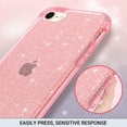 thumbnail image 4 of Funda con purpurina para iPhone SE 2022, funda transparente para iPhone 8/7, funda protectora suave de TPU a prueba de golpes y antiarañazos para Apple iPhone SE 2020/iPhone 8/iPhone 7, 4,7 pulgadas,, 4 of 5