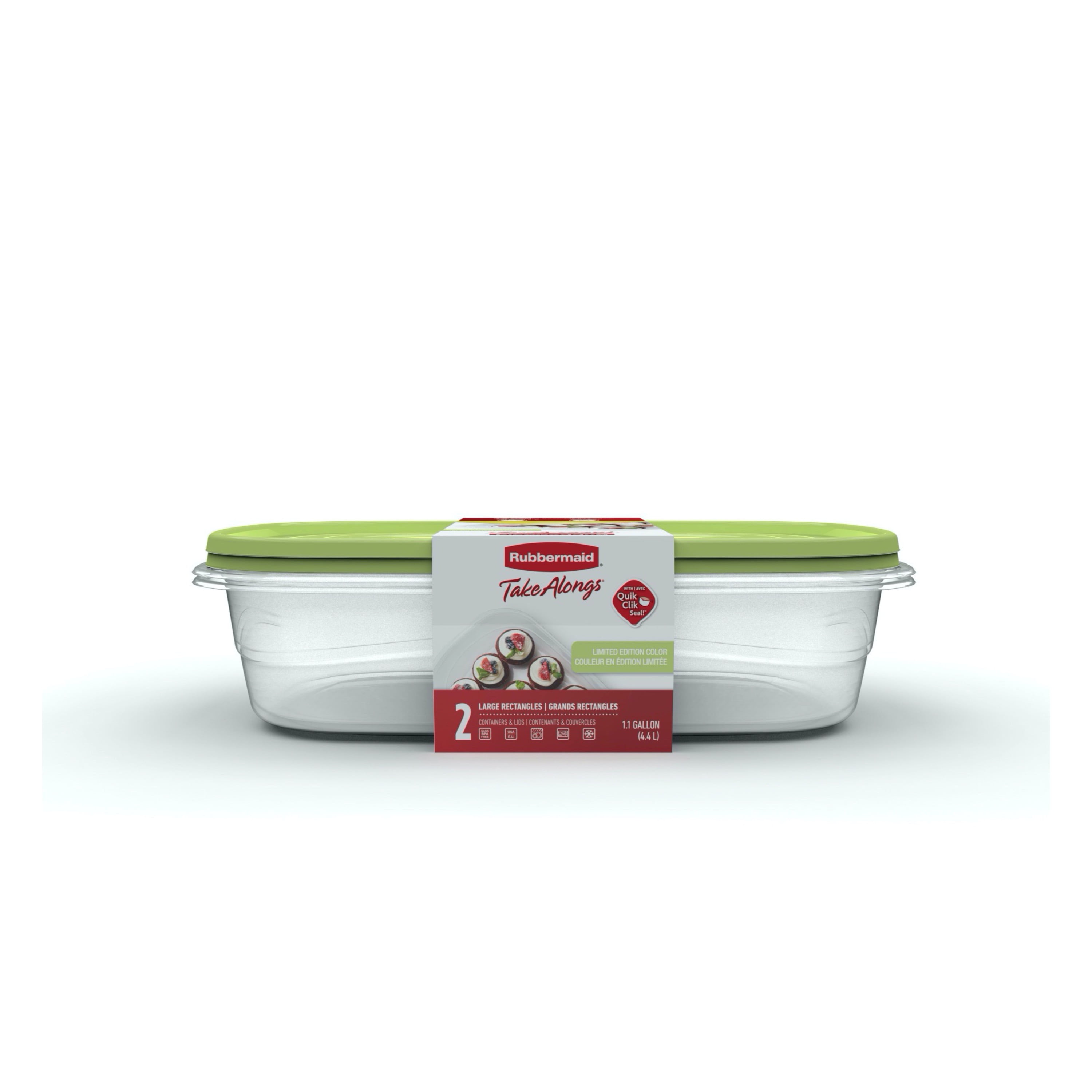 Rubbermaid TakeAlongs 1 Gallon Rectangle Food Storage Containers, Set