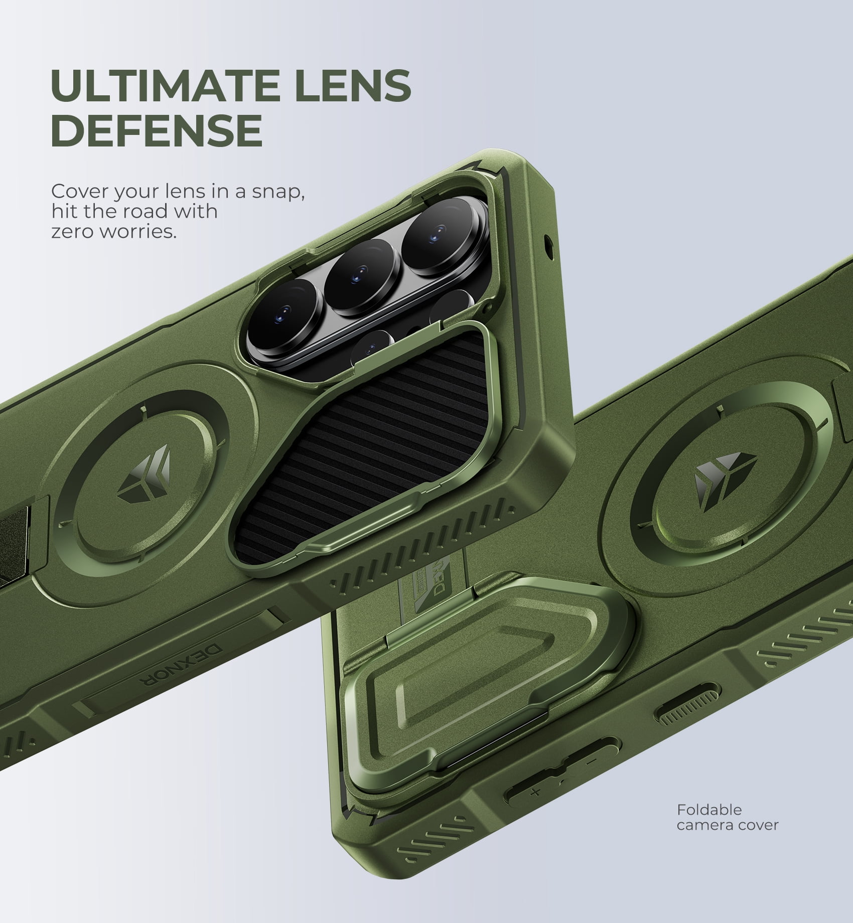 Dexnor for Samsung Galaxy S26 Ultra Case with Camera Cover & Adjustable Kickstand & Screen Protector, Compatible with MagSafe, Rugged Shockproof Bumper Cases Magnetic Protective Cover,6.9" Green