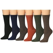Colorfut  Women's 6-Pairs Colorful Funky Patterned Crew Dress Socks WC93-A