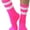Hot Pink/White, variant on Women's Acrylic Ankle High w/ Striped Top Athletic Socks - Red/White