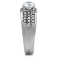 thumbnail image 4 of Luxe Jewelry Designs Men's Stainless Steel Pave Ring with Round Cubic Zirconia - Size 9, 4 of 4