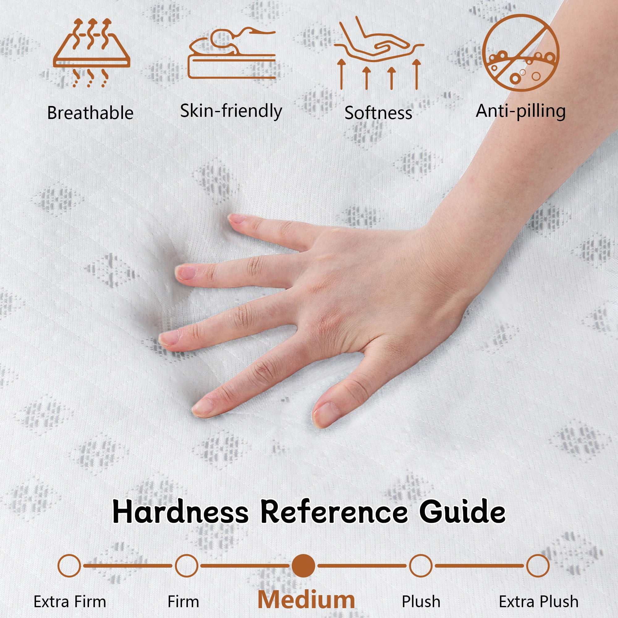JYYA88BB 8-inch Twin-XL Size Cooling Gel Memory Foam Mattress, Medium Firm, (Box)