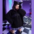 thumbnail image 2 of Cartoon Kuromi Hoodies Women Embroidery Clothes Sanrio Autumn Winter Thickened Warmth Coat Tops Casual Loose, 2 of 14