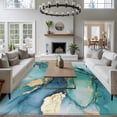 thumbnail image 3 of Rectangle Area Rugs 8 x 10 Ft, Turquoise Marble Non-Slip Residential Carpet, Abstract Minimalist Art Ombre Blue Indoor Crawling Mats Runner Rugs for Living Room/Dining Room/Bedroom, 3 of 8