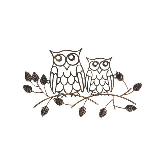 C-444 Owl Shaped Metal Wall Art Decor Outdoor Garden Hanging Ornament Painted Iron Wall Decoration For Courtyard Patio 13.50X8.27X0.04 Inches 0.26 Lbs