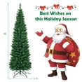 thumbnail image 3 of Gymax Arbre de Noël Artificiel en PVC 6 Pieds Décoration de Vacances Crayon Mince Support en Métal, 3 of 10