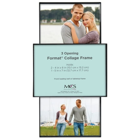 Format Frame Collage, 3 Openings, One 5x7 in, Two 4x6 in, Black (47674), Collage holds 2-4x6 images and 1-5x7 image By (Best Quality Image Format)