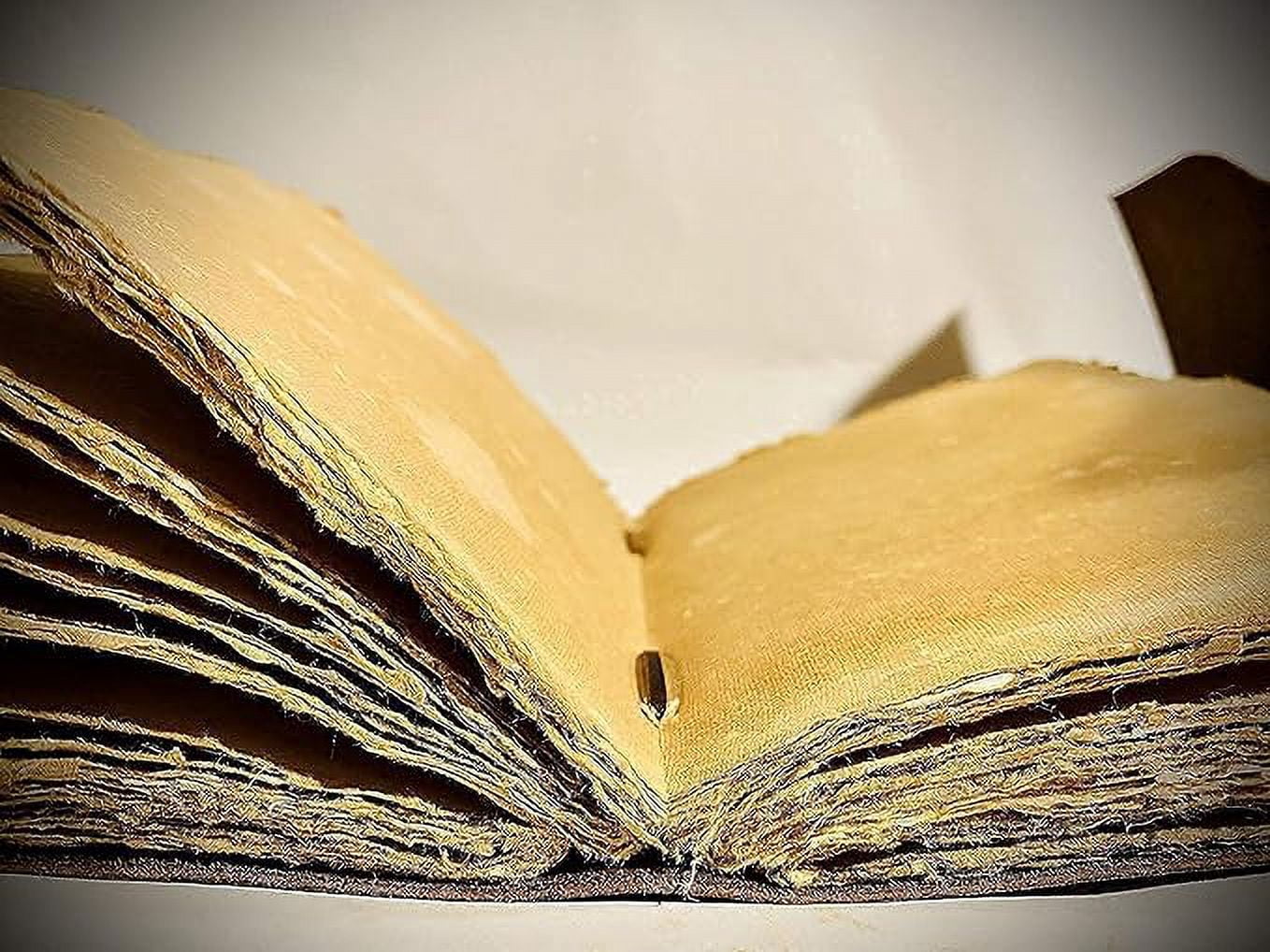 RUZIOON 3 Moon Blue Lapiz Embossed Vintage Leather Journal | 240 Pages of Antique Handmade Deckle Edge Vintage Paper, Leather Sketchbook, Drawing Journal, Great Gift (6 inch by 8 inch, black)