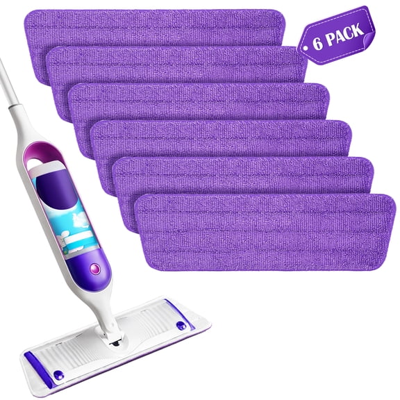 TidyBliss Reusable Power Mop Pads 6 Pack (Purple)