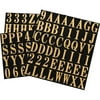 Hillman Group 842266 1 in. Black & Gold Glossy Mylar Square Cut Self Adhesive Letters & Numbers - 6 Piece