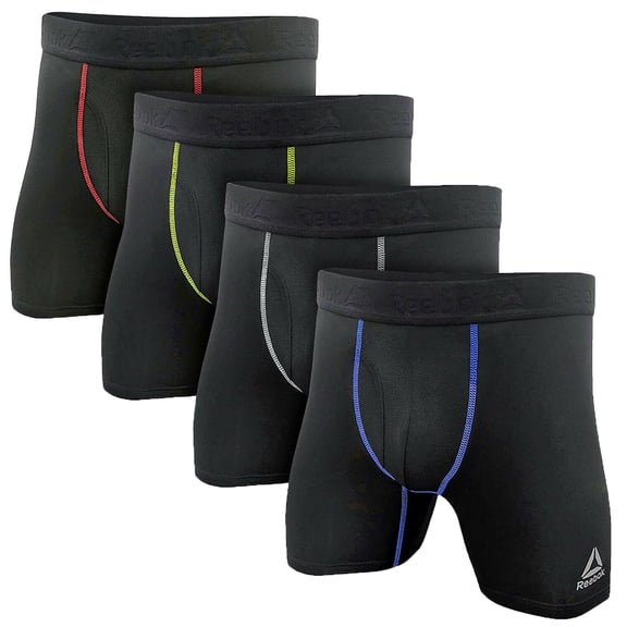 REEBOK Men's 4 Pack Stretch Performance Boxer Briefs