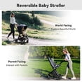 thumbnail image 2 of Reversible Baby Stroller, ELITTLE EMU Full-Size Toddler Stroller, Full Recline Cockpit Compact Stroller, 0-36 Months Newborn Infant Stroller, All-Terrain Stroller for City, Outdoor, Travel (Black), 2 of 5