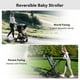 thumbnail image 2 of Reversible Baby Stroller, ELITTLE EMU Full-Size Toddler Stroller, Full Recline Cockpit Compact Stroller, 0-36 Months Newborn Infant Stroller, All-Terrain Stroller for City, Outdoor, Travel (Black), 2 of 5