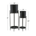 thumbnail image 3 of CosmoLiving by Cosmopolitan 24", 32"H Black Metal Planter with Removable Stand (2 Count), 3 of 10