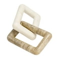 thumbnail image 5 of Rectangular Link Stone Marble Sculpture Figurine for Home and Bathroom - Decorative Object for Office and Room Decor - Display Ornament for Living Room, Shelf and Coffee Table Accent - 2", White, 5 of 9