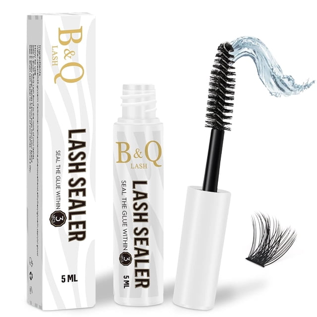 Lashes Bond and Seal Impermeable 10ML Bond and Seal B&Q Lash Bond Diy Extensión de pestañas Bond and Seal para principiantes Bond and Seal Sello de pestañas de larga duración (YJST-Negro)