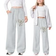 thumbnail image 3 of Gunia Sweatpants For Girls Baggy Wide Leg Soft Casual Joggers With Elastic Waistband Play School Comfort Athletic Pants With Pockets 4-13 Years, 3 of 3
