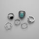 thumbnail image 4 of Fiudx Anillos Turquesas, Elegante Diseño de Asta de Llave Inglesa, Conjunto de 6 Piezas, Regalo Perfecto para Tus Seres Queridos, Accesorio Elegante para Cualquier Ocasión, Joyería de Moda para Hombr, 4 of 5