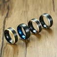 thumbnail image 2 of 4 colors Men's Wedding Bands 8mm Black Brushed 316L Stainless Steel Party Ring, 2 of 9