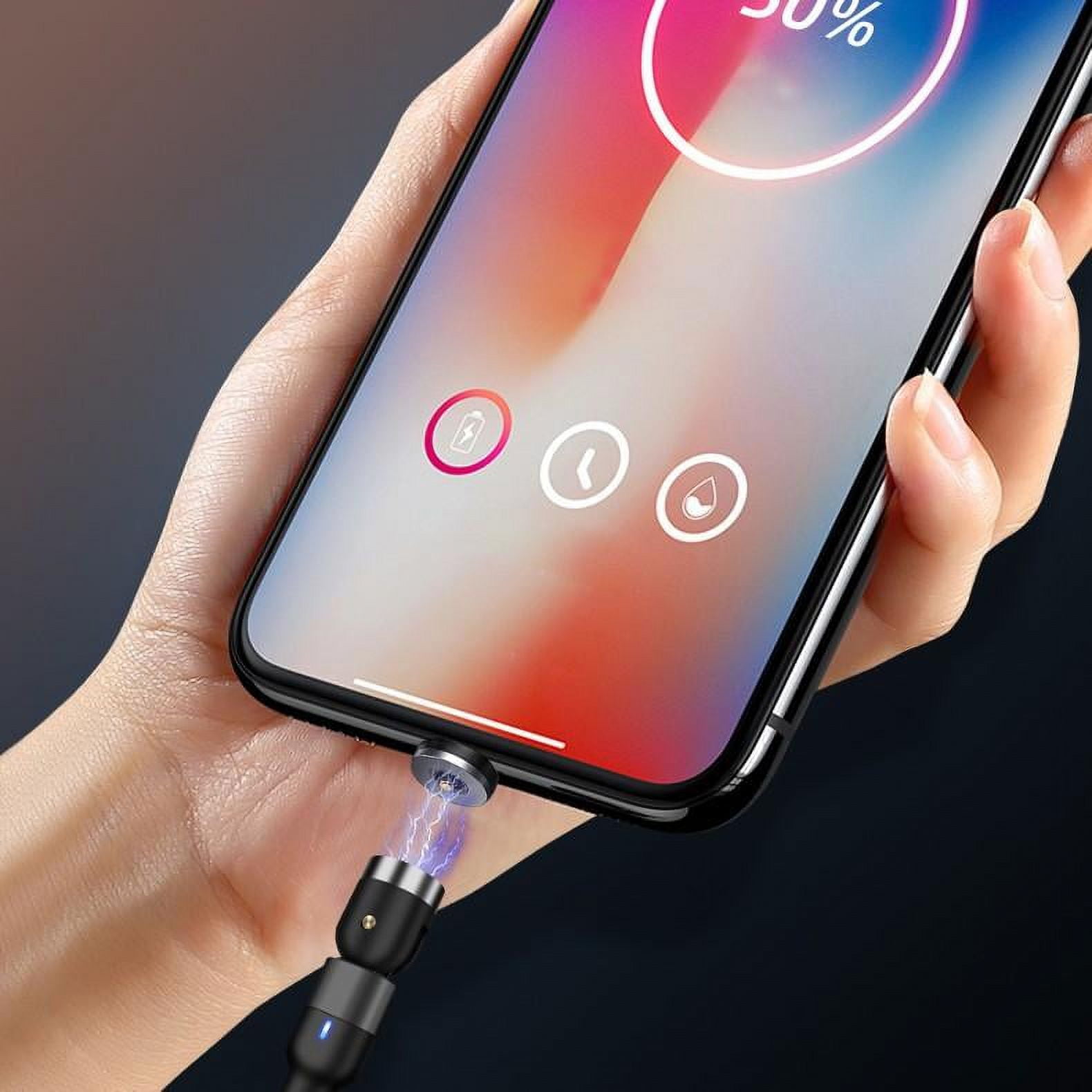 Cable, BoxWave [Universal MagnetoSnap AllCharge Cable] Magnet Charging Cable USB Type-C Micro USB for Smartphones and Tablets - Jet Black