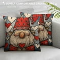 thumbnail image 3 of Creowell Valentines Day Pillow Covers Valentine Gnomes Cushion Decorative Throw Pillow Covers Sofa Couch Anniversary Wedding Valentine Home Decor,Multi-Size, 3 of 5