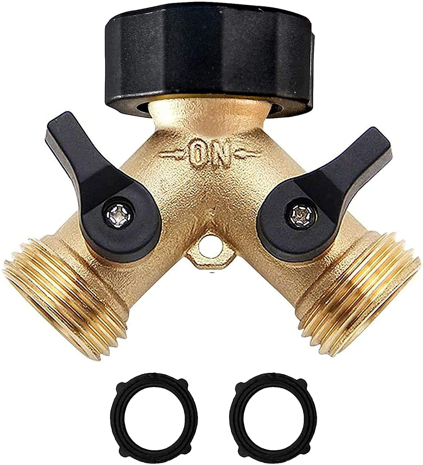 Brass Garden Hose Splitter 2 way Heavy Duty, Brass Hose Y Splitter 2