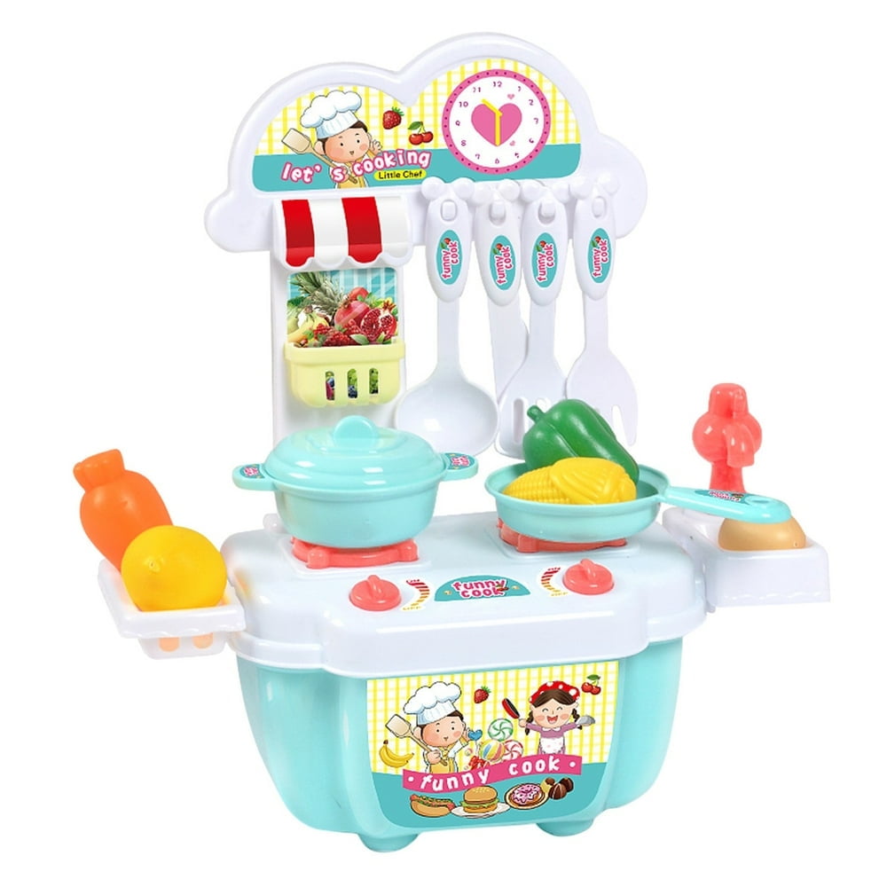 22PC Mini Simulation Kitchen Play House Toy Happy Small Kitchen Tableware