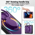 thumbnail image 5 of XYX Case for iPad Pro 10.5 Inch/ iPad Air 3rd Gen 2019 with Rotating Stand, Shoulder Strap, 2in1 Shockproof Cover, Purple, 5 of 7