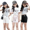 thumbnail image 2 of LYMAYTER 3-14Y Girls Compression Bike Shorts for Kids Yoga Running Soccer Workout Athletic Wear‌, 2 of 8