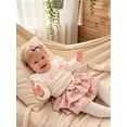 thumbnail image 5 of Toddler Girl Winter Fall Outfit Flower Sweatshirt Layered Skirt Headband, 5 of 10