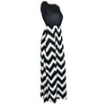 thumbnail image 4 of Frontwalk Ladies Maxi Dresses Wave Print Summer Beach Sundress Sleeveless Long Dress Holiday Sexy Crew Neck Black 4XL, 4 of 5