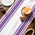 thumbnail image 3 of Purple Striped Table Runner 72 Inches, Farmhouse Simple Line Vertical Stripes Bed Runner Dresser Scarves Tabletop for Indoor Outdoor Parties/Ceremony/Banquet, 14" x 72", 3 of 9