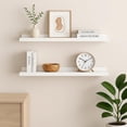 thumbnail image 7 of Yuli Wall Shelf Set of 2-Raised Ledge Design-Classic White 32 Inch, 7 of 7